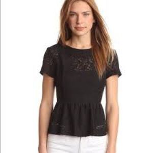 Black peplum women’s shirt blouse